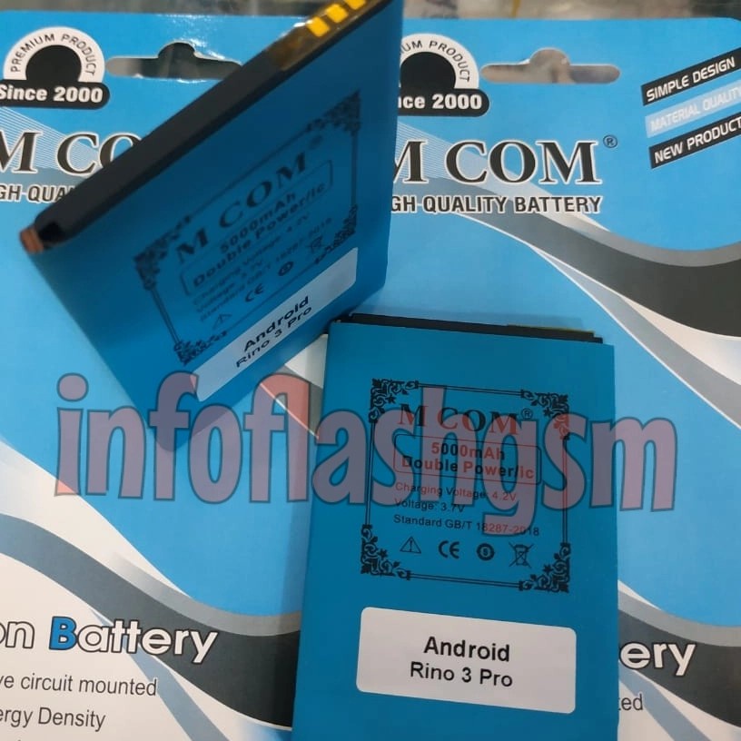 Baterai Batre Mcom Doublepower Android Rino 3 Pro Gigi Pinggir