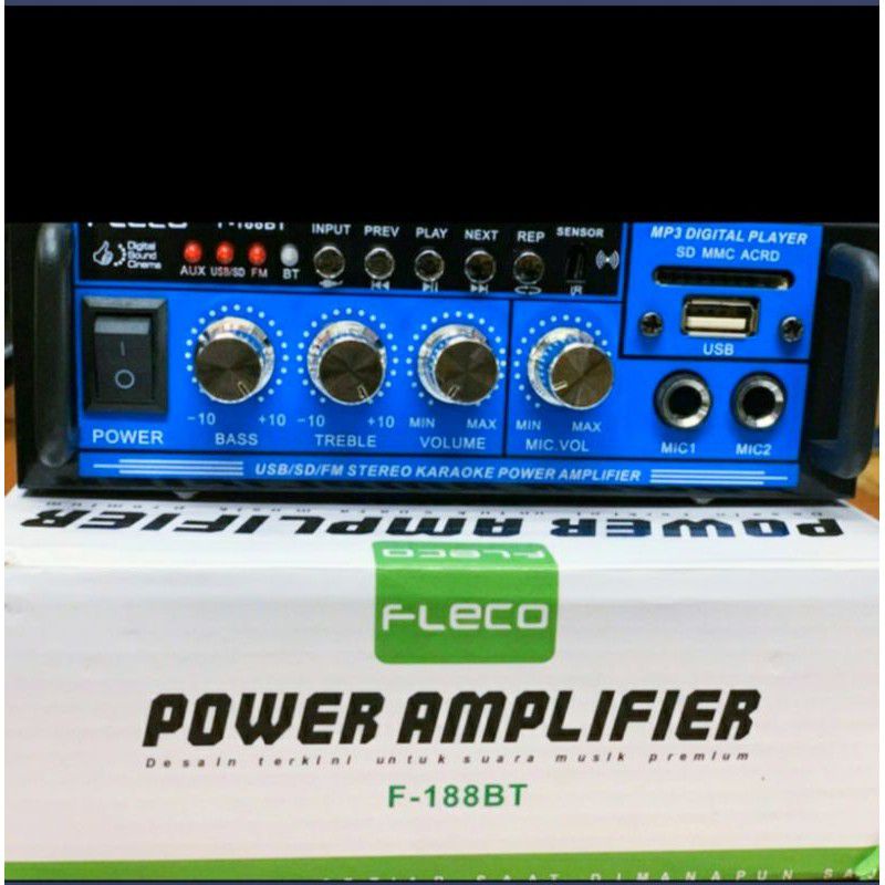 Bisa COD // Power Amplifier FLECO F-188BT // AK-698BT Bluetooth Stereo Karaoke + Mp3 player + FM