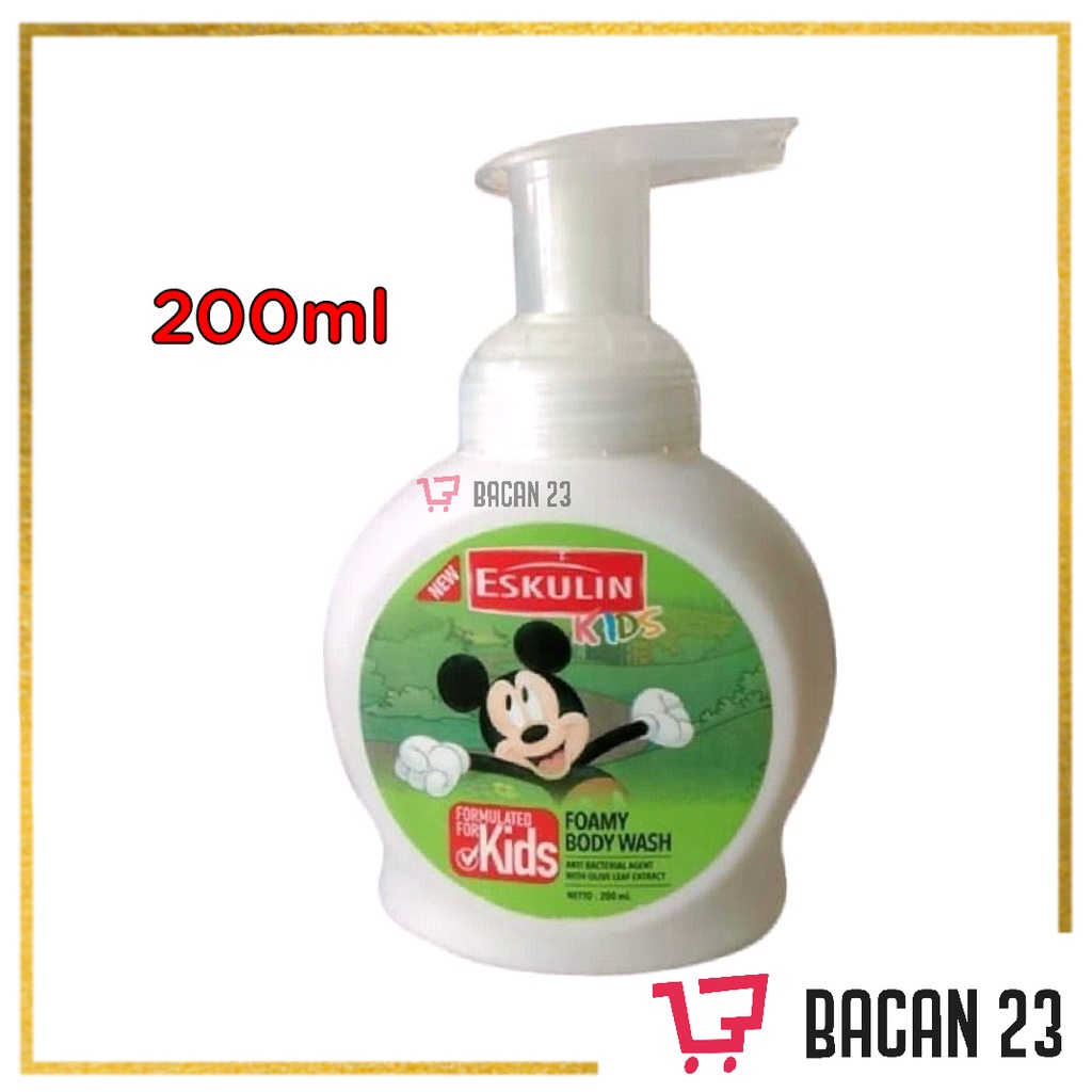 Eskulin Kids Foamy Body Wash Pump ( 200 ml ) / Sabun Mandi Anak / Bacan 23 - Bacan23