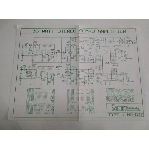 PCB 36W Stereo Compo Amplifier MA-037