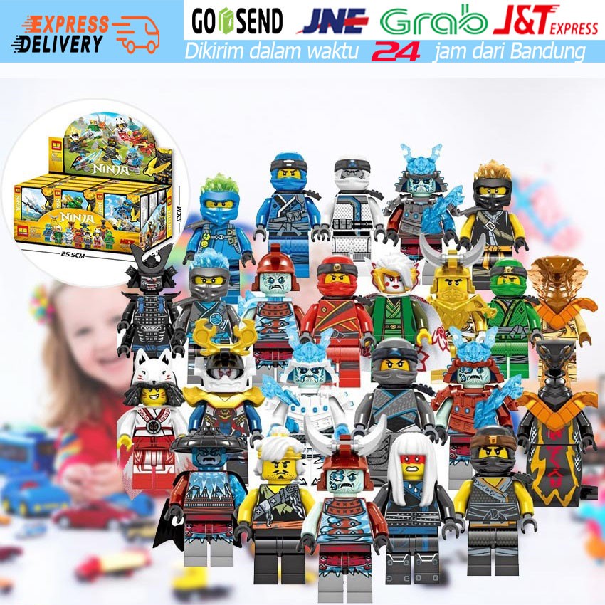 isi 24pcs Ninja Go Minifigure Lego Toys Ninjago Mini Figure Building Bricks Mainan Bricks Anak