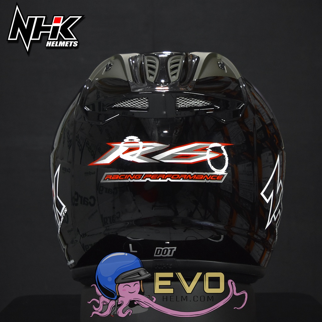 NHK R6 SOLID Half Face - Single Visor BLACK METALIC