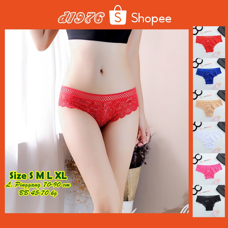 d1976 Celana Dalam CD Wanita Sexy Underwear Bahan Spandex G String Seksi Size FREE S M L XL OFG-H028