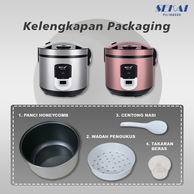 Rice Cooker / Penanak Nasi Magic Com SEKAI 3 in 1 / Stainless 1.8L / CMW 520 1,8Liter