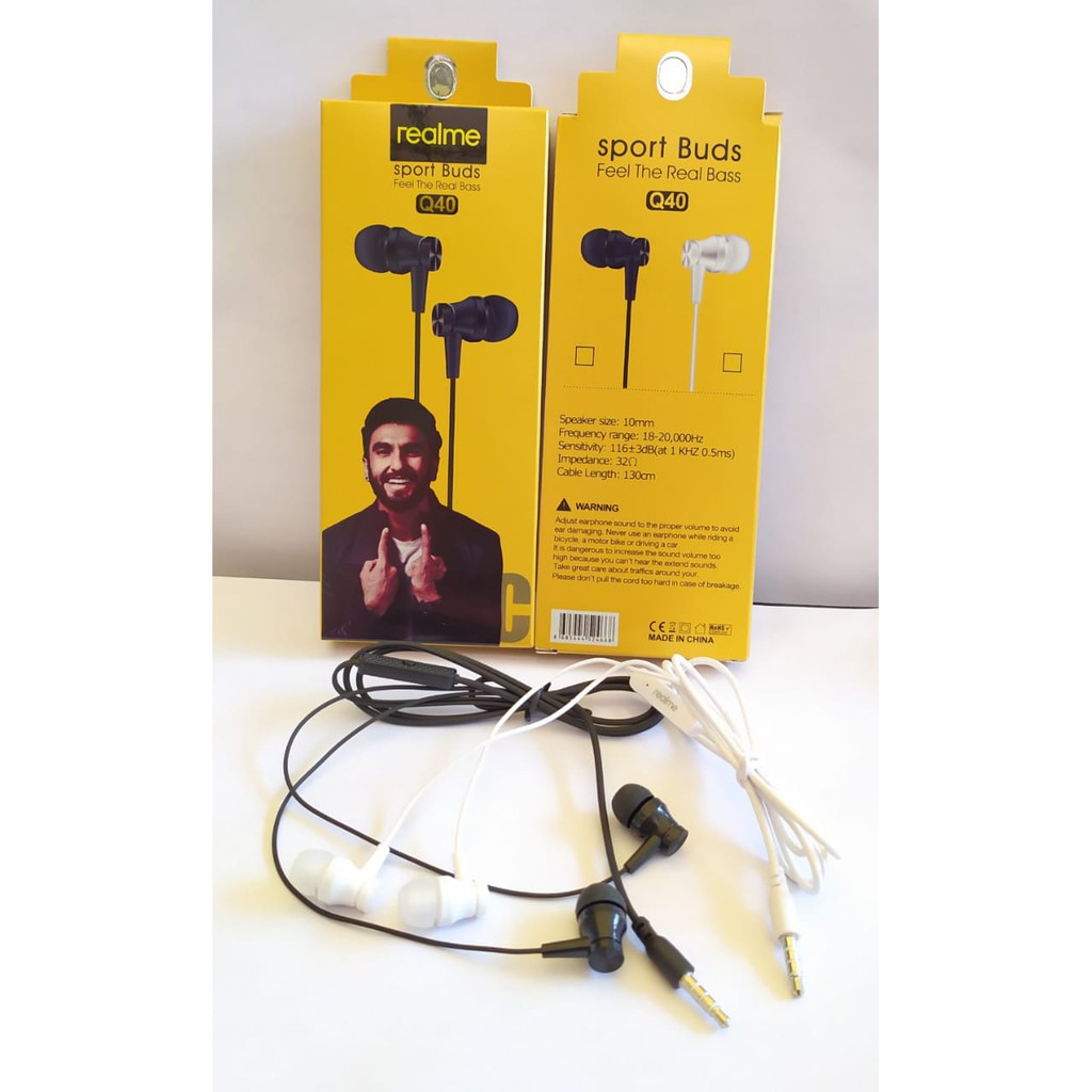 [RO ACC] HEADSET REALME HANDSFREE EARPHONE REALME SUPER BASS MODEL Q40