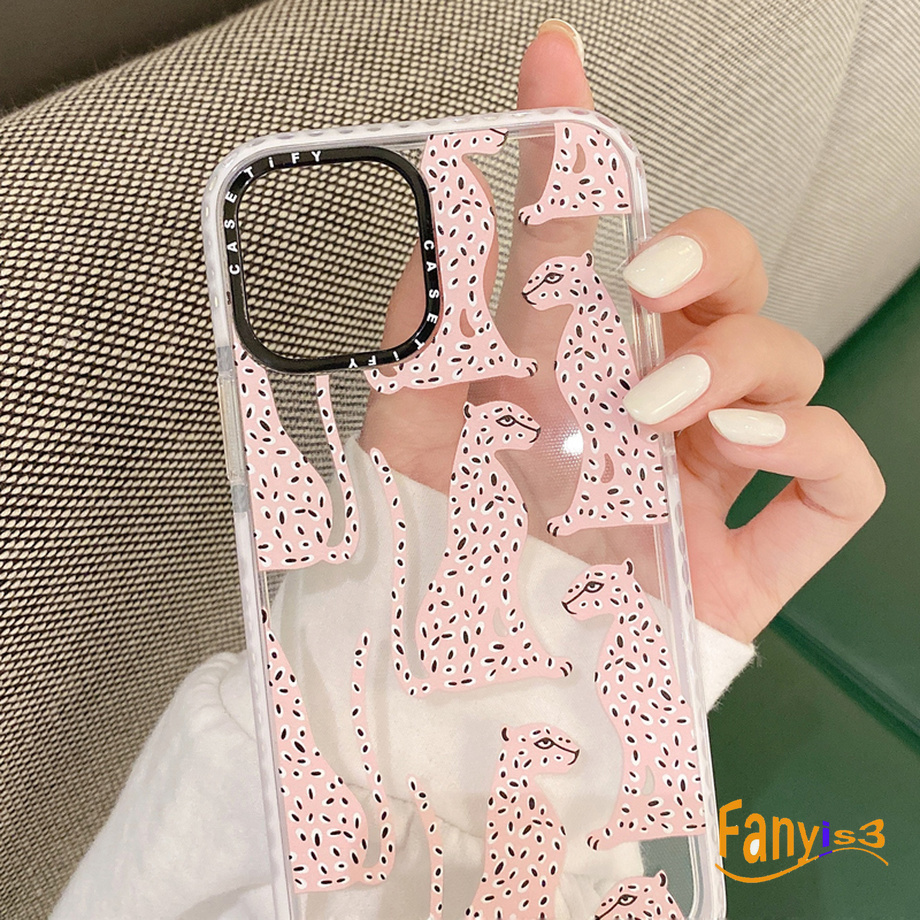 【Ready Stock】Graffiti Pink Leopard Casing iPhone 12 Mini 12 11 Pro Max SE 2020 Xs Max XR 6s 8 7 Plus Phone Case Casetify Shockproof Transparent Soft TPU Back Cover-5