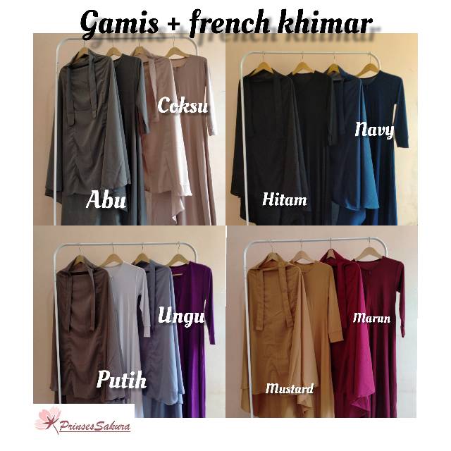 Gamis jersey busui + French khimar
