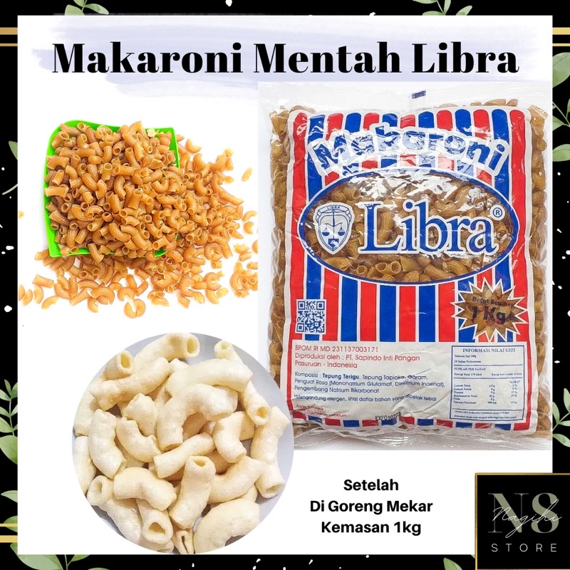 ✨NAGIHI✨ MAKARONI MENTAH LIBRA /  MAKARONI MEKAR /  MAKARONI MENTAH 1000GR