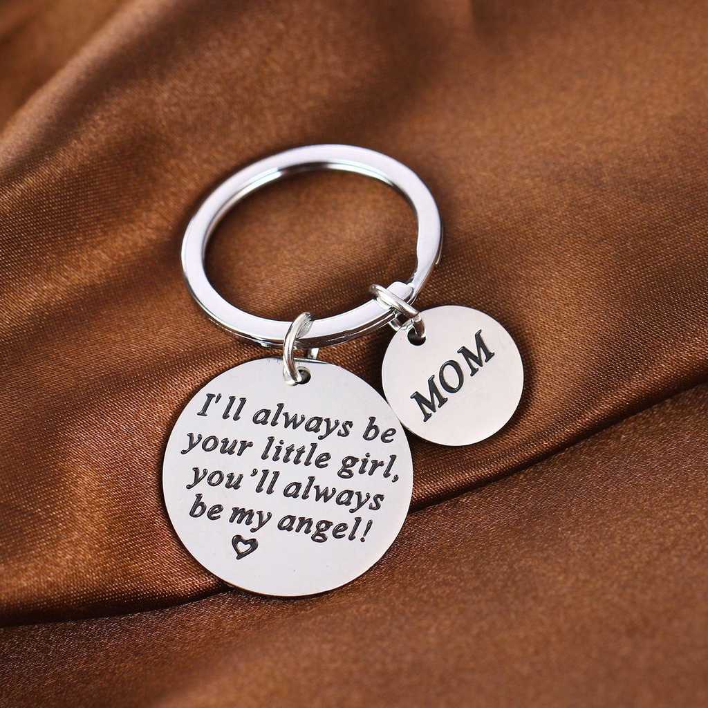 Lily Keychain you will always be my hero I'll always your little girl Trendy Stainless Steel DAD Grafir Gantungan Kunci