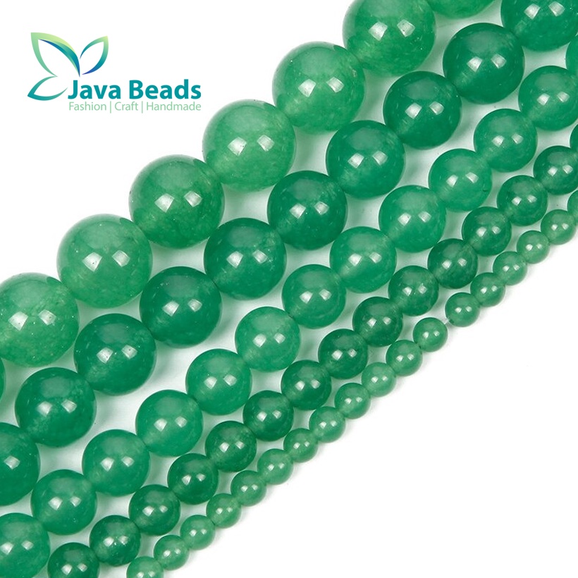 Bahan Gelang Batu Alam Natural Green Aventurine Stone Bead Round