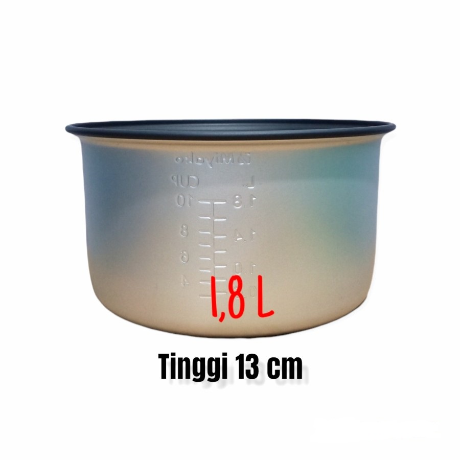 Panci Rice Cooker Magic Com Teflon Miyako 1.8L Ukuran 13cm 15cm