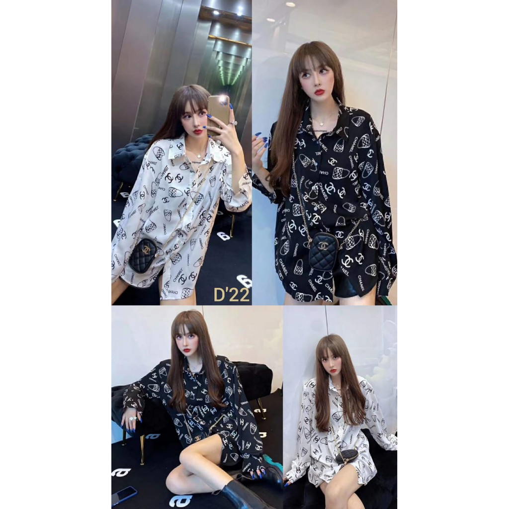 kemeja chanel motif tas premium branded