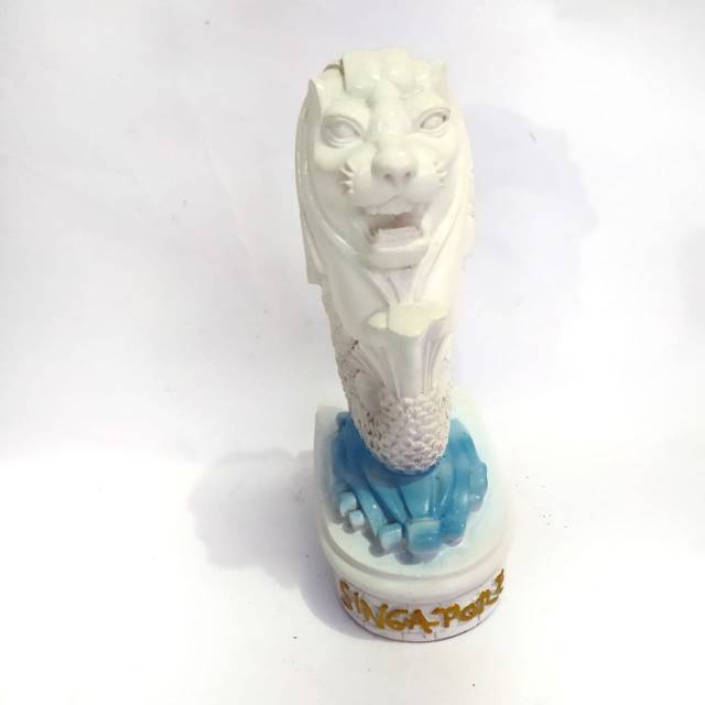 (BISA COD) MINIATUR PATUNG MERLION SINGA SINGAPURA SINGAPORE FIBERGLASS 19 x 10 x 7 - DEKORASI RUMAH