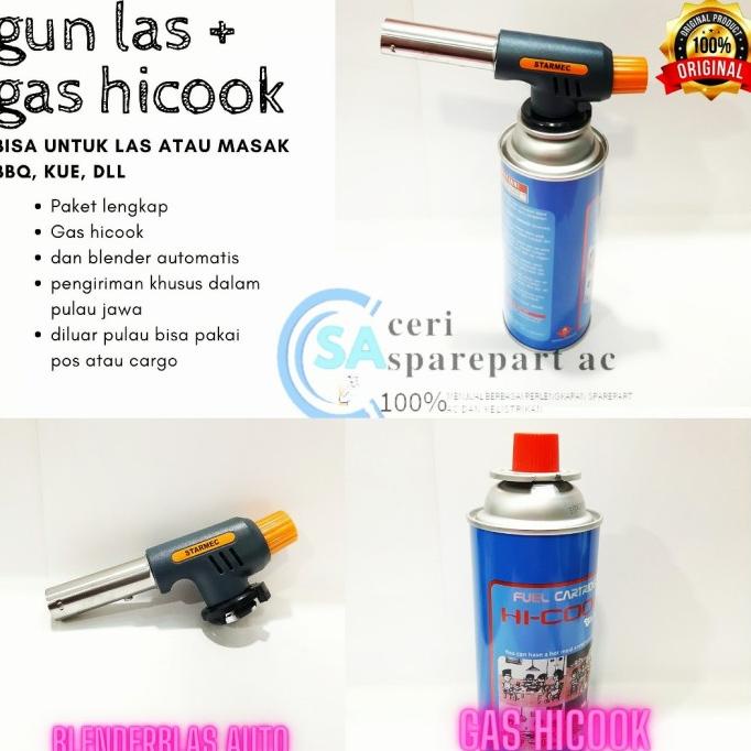 ------] Gun torch automatis + Gas hicook biru untuk las atau masak