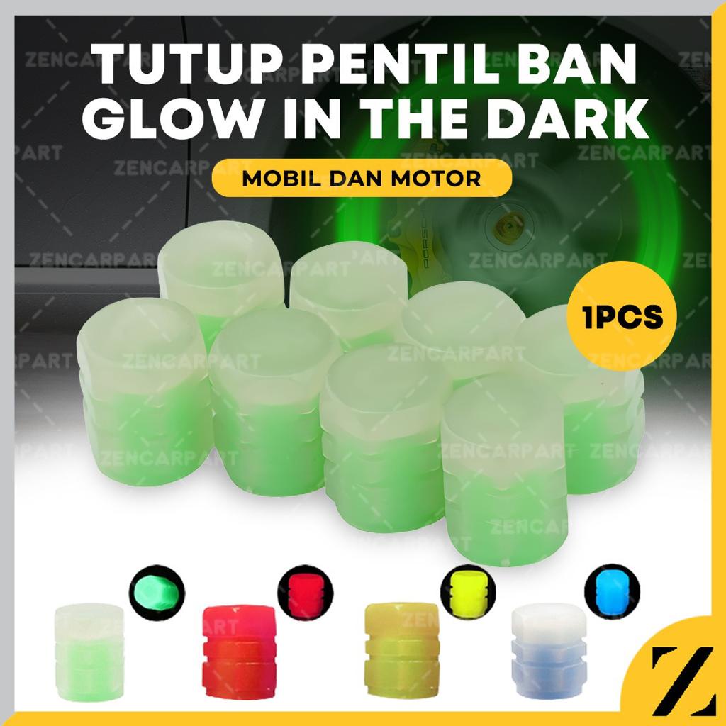 Tutup Pentil Roda Ban Mobil Motor Sepeda Glow In The Dark Glowing NEON