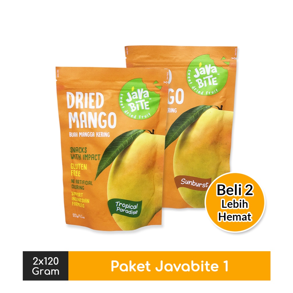 

Promo Bundle Dried Mango (Sunburst, Tropical Paradise) - Manisan Buah Mangga Kering Java Bite 120gram