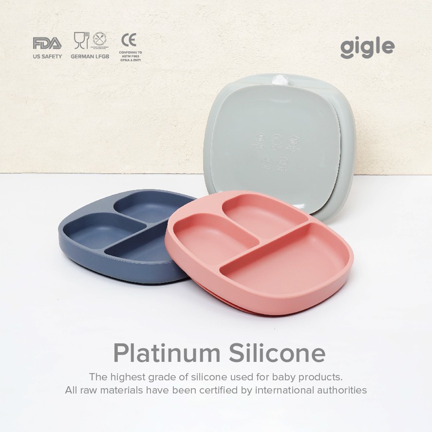 Gigle Silicone Suction Plate / Piring Makan Bayi / Piring Bayi Silikon