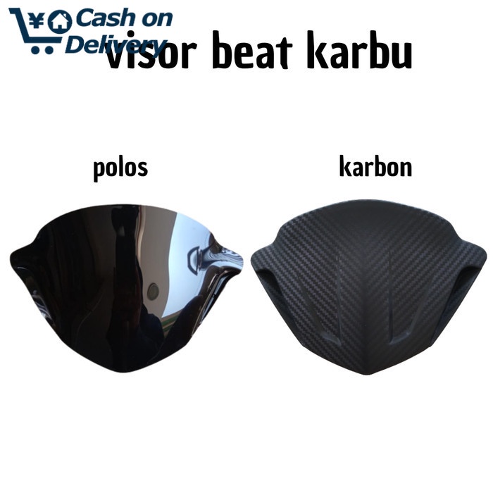 COD Visor Motor Beat Karbu Warna Hitam Bahan akrilik berkualitas ORI - karbon