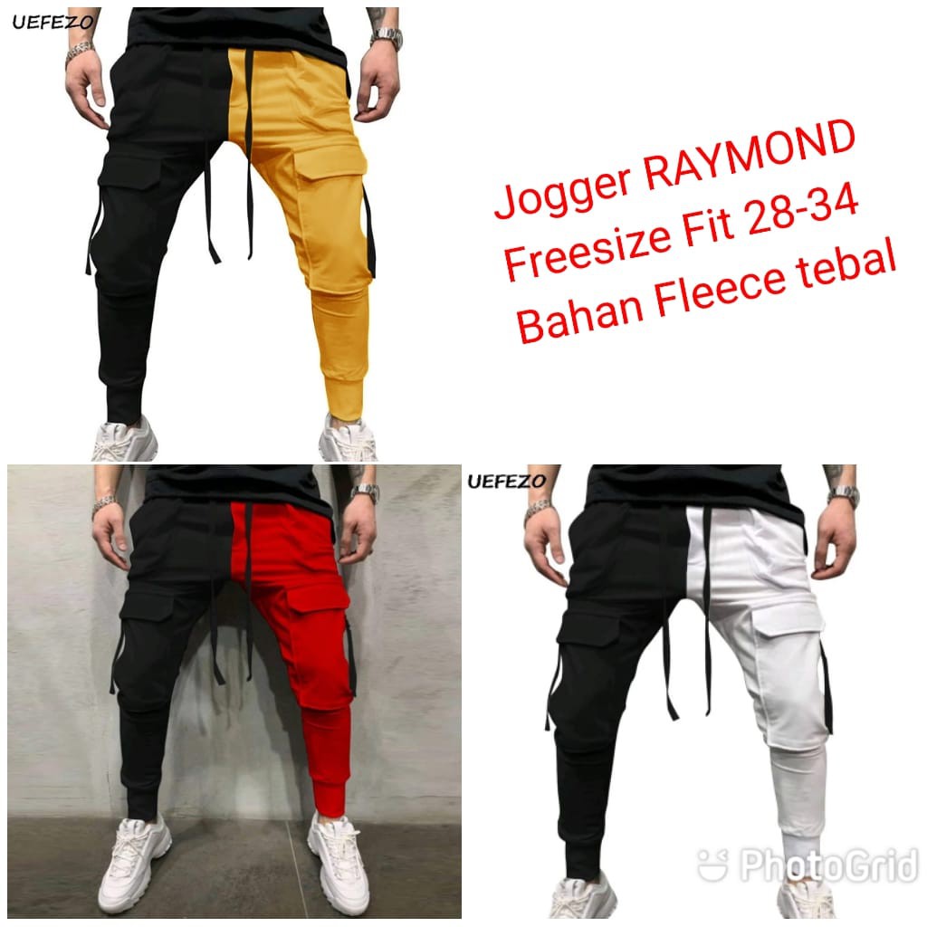 TOTOTAshop.Celana jogger pria RAYMOND AO,Bahan fleece tebal ada 4 kantong kiri kanan,freesize 28-34.