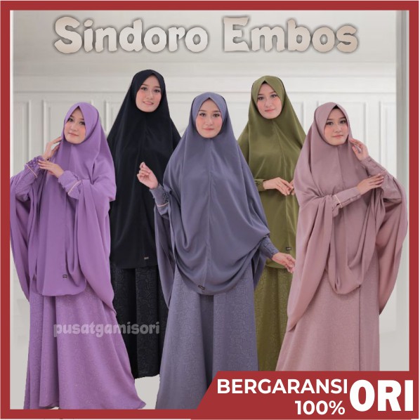 Baju Gamis New Sindoro Embos Syar'i set plus cadar terbaru
