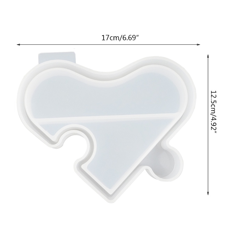 SIY  4Pcs Jewelry Container Resin Mold Love Heart Platter Storage Box Silicone Mould