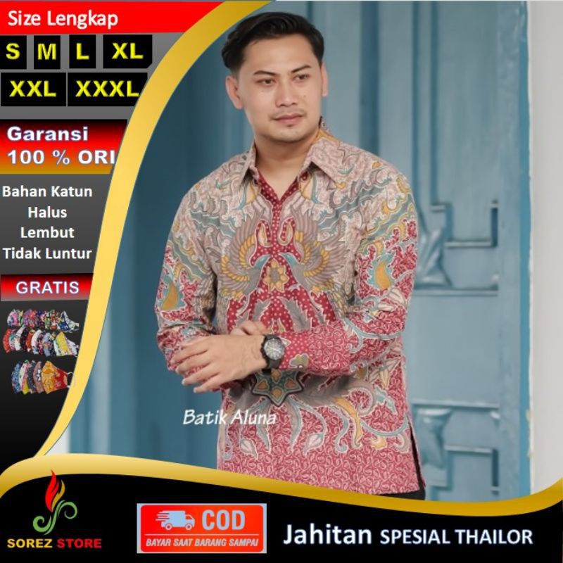 Kemeja Batik Pria Lengan Panjang Slimfit Kertabumi Keratonan Modern Terbaru Terlaris Jogja P73