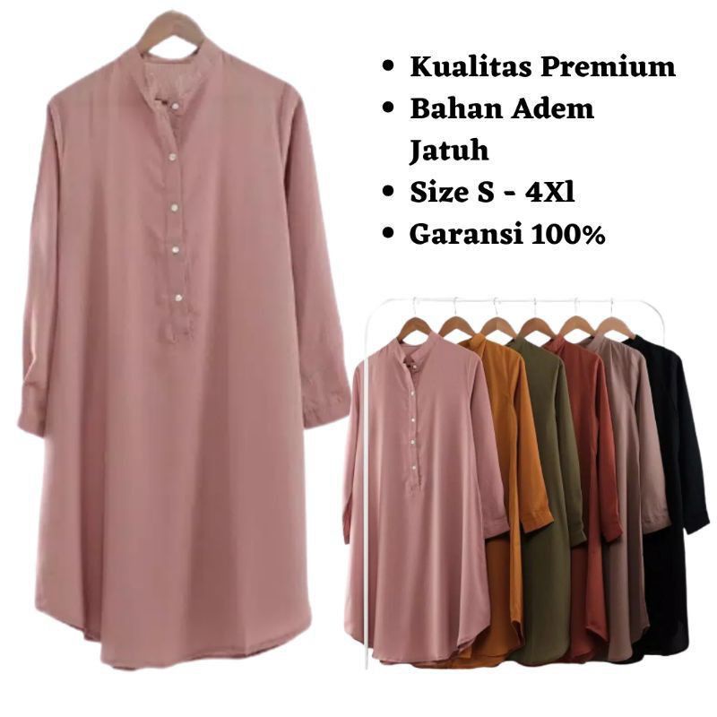 Fashion muslim wanita 2022 terbaru Tunik Brillie kekinian  | Tunik jumbo LD 105