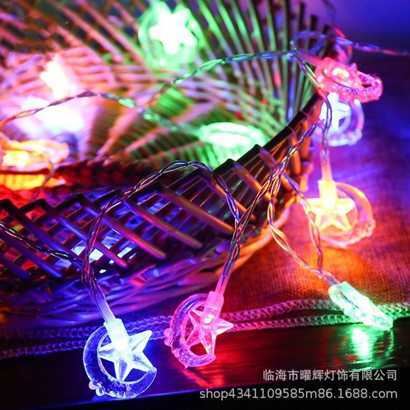 LAMPU BULAN BINTANG LAMPU NATAL HIAS / LAMPU TUMBLR LED RAINBOW MOTIF BULAN BINTANG / PERNAK PERNIK 