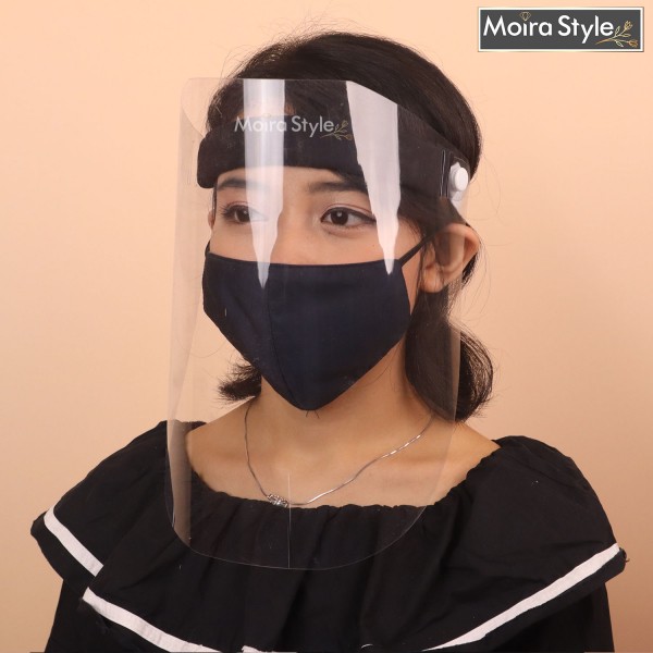 Faceshield PVC mika keras Kain Hitam