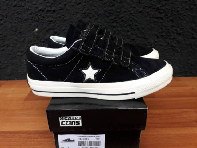 CONVERSE LOW VELCRO BLACK WHITE PREMIUM BNIB MADE IN VIETNAM SIZE 40/41/42/43/44