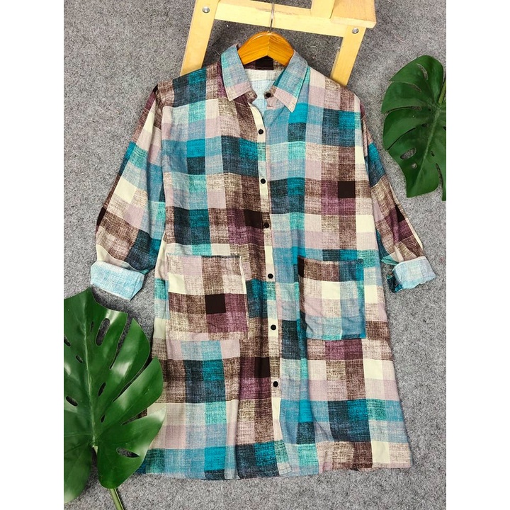 KEMEJA TUNIK KOTAK KOTAK