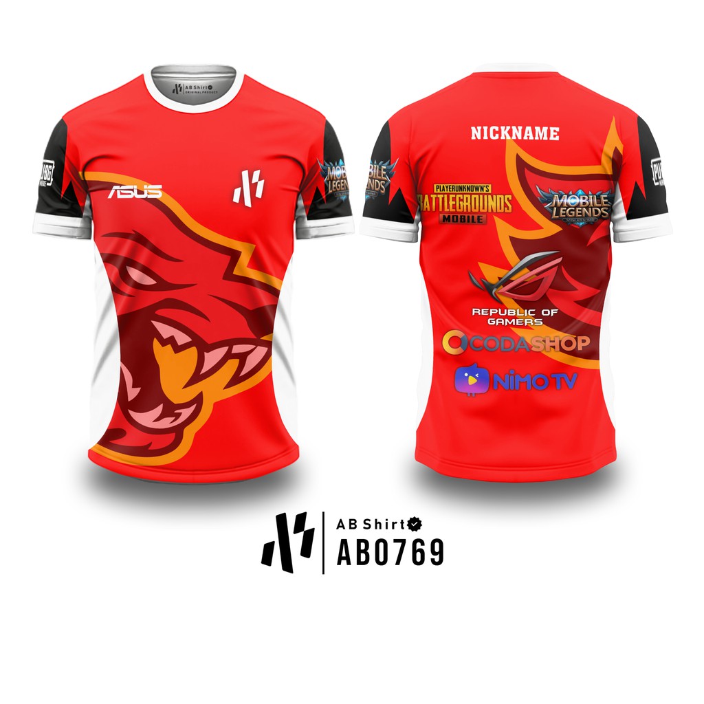 Jual JERSEY GAMING ESPORT PUBG FREEFIRE RED TIGER CUSTOM Shopee Indonesia