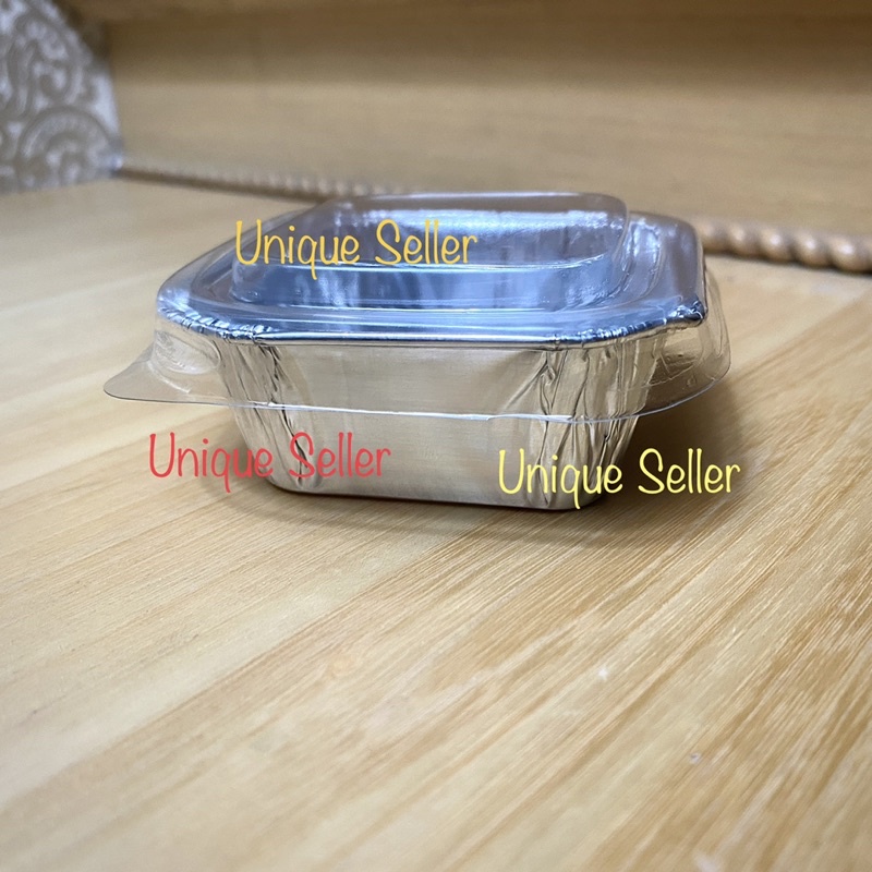 Aluminium Foil Cup OX 100 + Tutup Mika / Alufoil Tray Kotak Kecil OX 100 Tanpa Tutup / Aluminium Foil Pastel Tutup