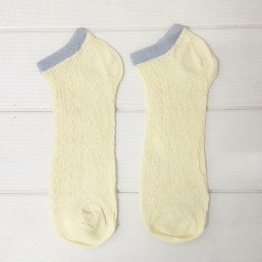 ✧YUKSHOPING✧ Kaos Kaki Polos Semata Kaki / Kaos Kaki Ankle Cute / Socks / Short Socks/ Sepatu R108 R568 KK006-MOTIF 4 KUNING MUDA