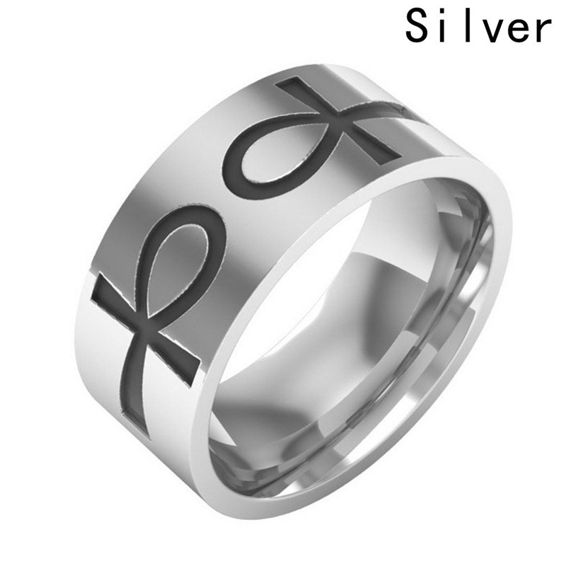 Cincin Desain Salib Bahan Stainless Steel Untuk Pria