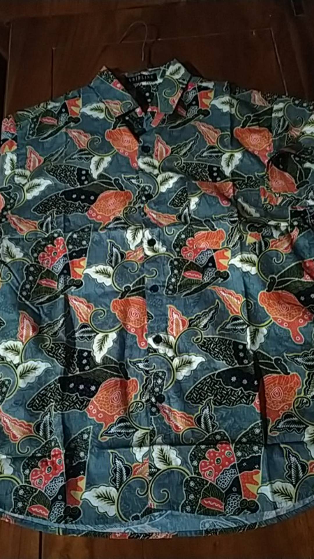 [gridline - R046 Grey] Kemeja Batik Pria Katun Lengan Pendek Regular