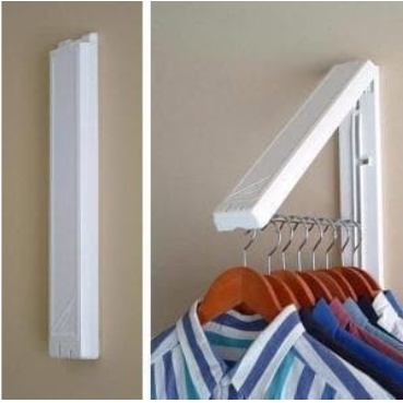 ES55 HIDDEN CLOTHES HANGER GANTUNGAN BAJU DINDING LIPAT FOLDABLE