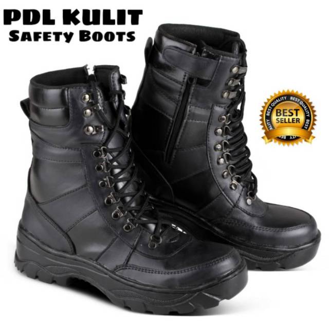Sepatu Kickers PDL TNI Polri Safety Boots Kulit Asli