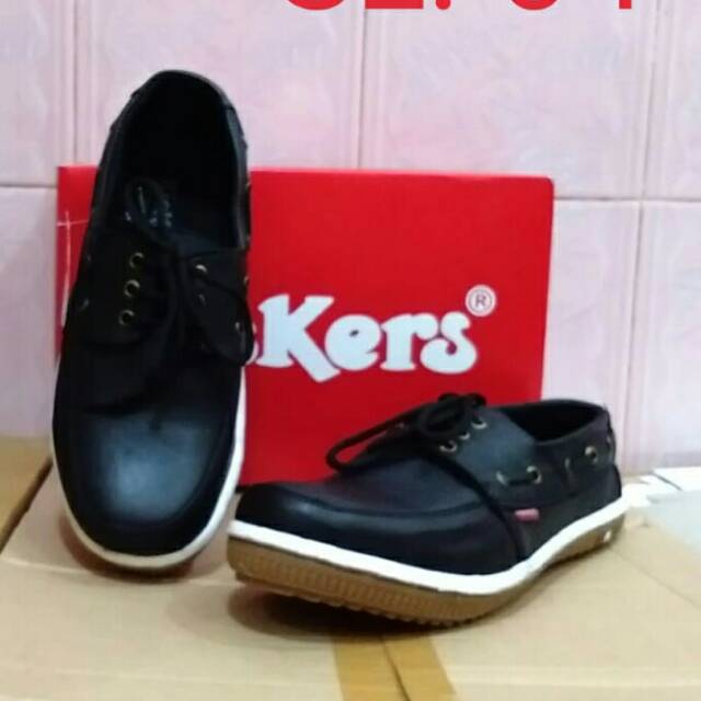 sepatu kickers pria kulit model tali