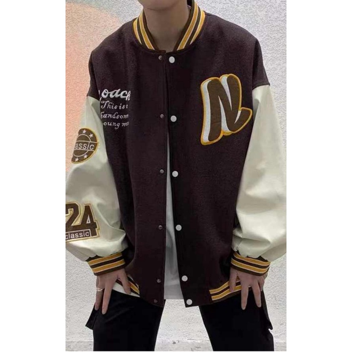 N BASEBALL Jacket Varcity Baseball Oversize-Outerwear Pria Wanita Fashion Terkini Korean Style