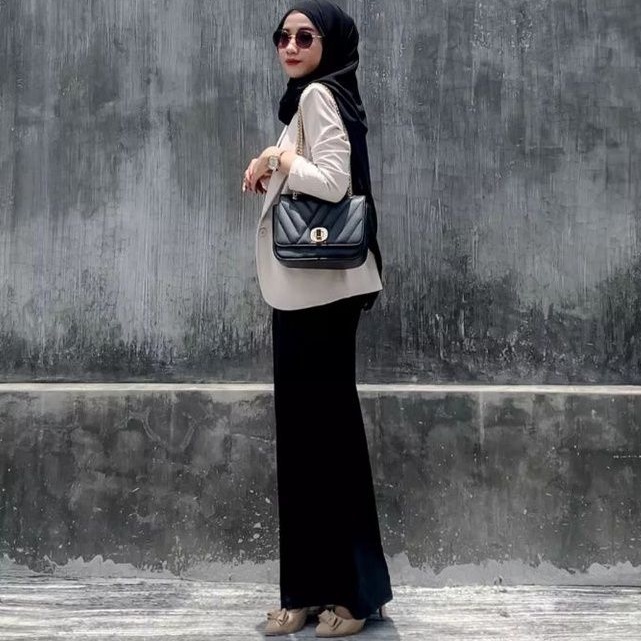 Rok Span Tanpa Belahan Belakang // Rok Span Panjang // Rok pencil Bahan Scuba Premium