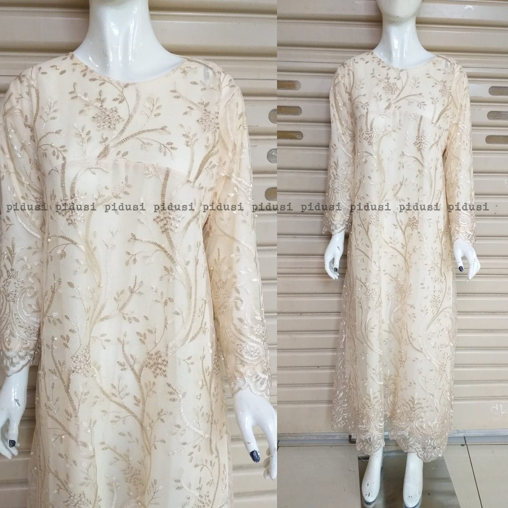 LONG GAMIS TULLE MUTIARA ARIMBI BARU / GAMIS PESTA