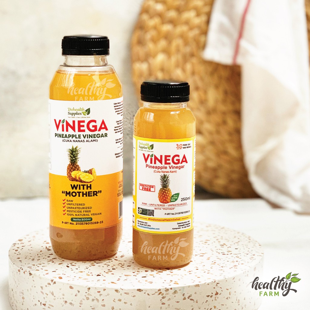Cuka Nanas Murni Vinega Finega/ Pineapple Cider Vinegar / Cuka Nanas Alami 250ml