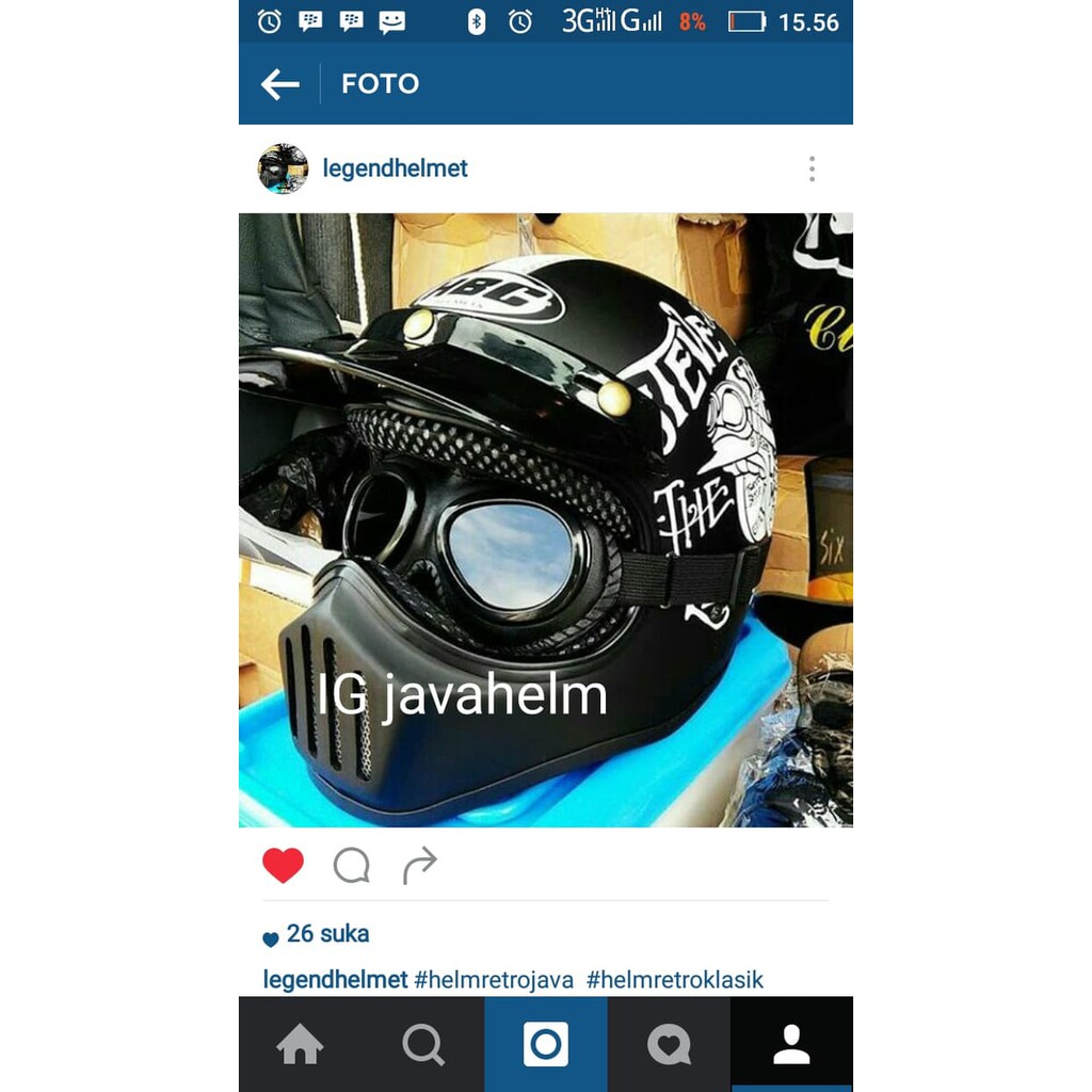 Helm Cakil HBC Kacamata Google Retro kaca50