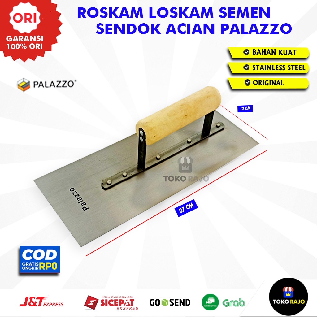 Roskam Raskam Acian Alat Plaster Tembok Dinding Plat Baja Asli Stainless Plester bangunan Palazzo Mu