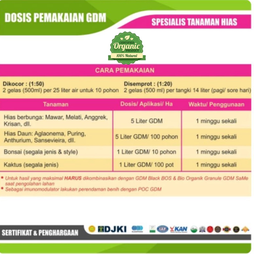 GDM Pupuk Organik Cair untuk Tanaman Hias / Pupuk Organik Penyubur 5 L