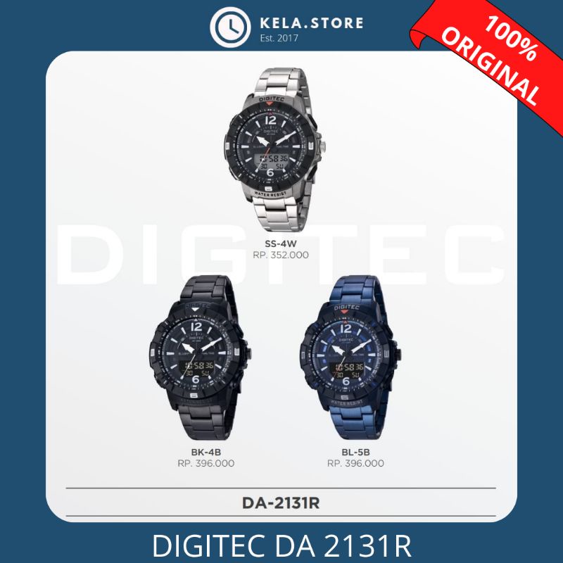 JAM TANGAN DIGITEC DA 2131 / JAM RANTAI STAINLESS ORIGINAL