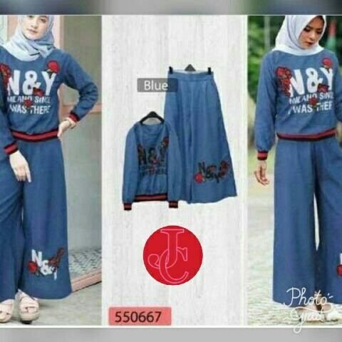 DeltaRN Set N Y Fashion Muslim Setelan Busana Muslim Terbaru