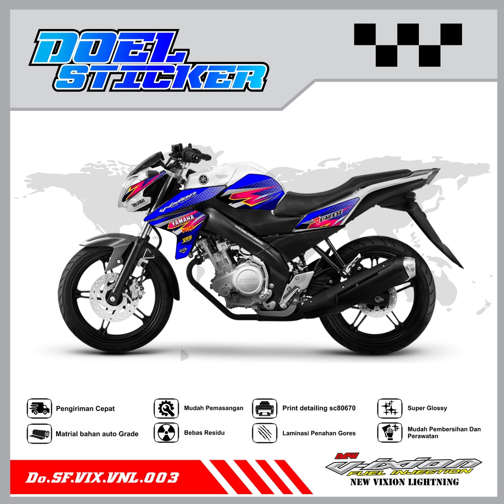 STICKER STRIPING VIXION NVL - STICKER STRIPING LIST VARIASI HOLOGRAM , CROME VIXION NVL 2013-2014 DOEL 003