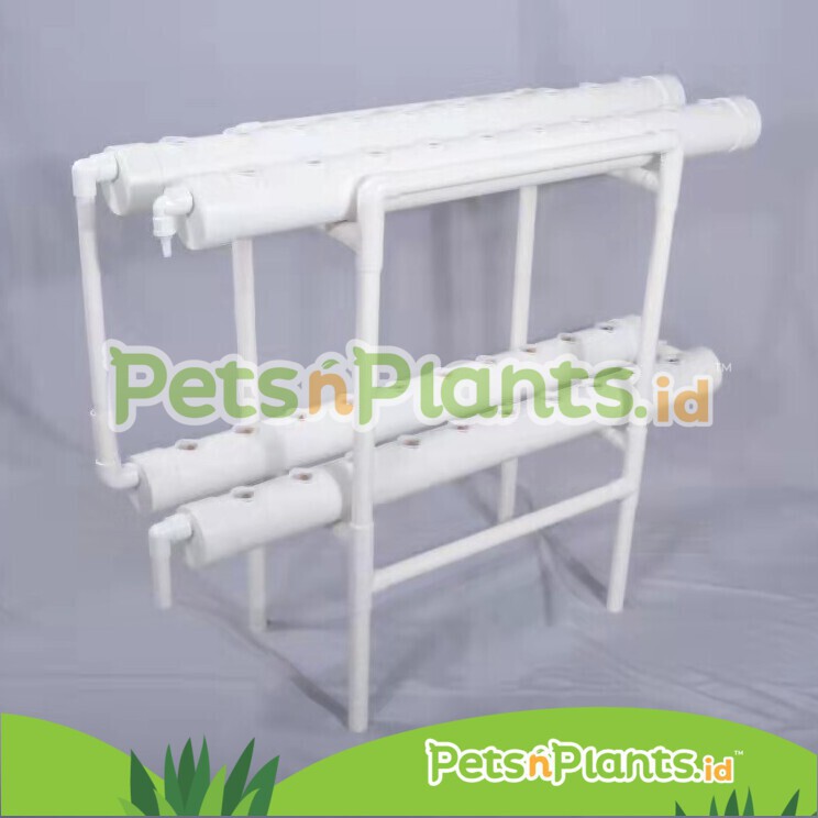 HIDROPONIK SET LENGKAP PIPA 3,5 INCH 9 CM FOOD GRADE IMPORT 40 LUBANG PENGGANTI SISTEM DUTCH BUCKET